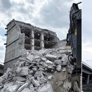 Der Würfelbunker in Ludwigshafen wird abgerissen