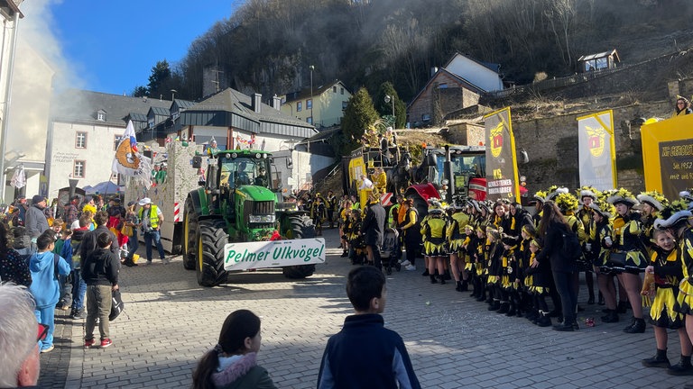 Die Ulkvögel aus Pelm waren auf dem Rosenmontagsumzug in Gerolstein unterwegs. Fast 1.000 Menschen haben den Umzug verfolgt. 