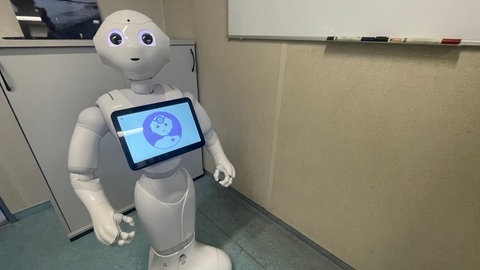 Gerade weil der Roboter "Pepper" so niedlich aussieht, bauen Mitarbeiter leicht einen Bezug zu ihm auf. 