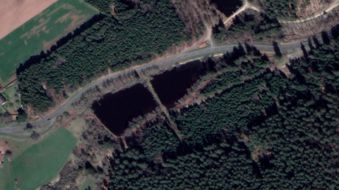 Im Internet ist der Neuenweiher noch so abgebildet, wie er ursprünglich aussah: Aufgeteilt in zwei Teiche, in denen Fische besser überlebten als Amphibien.