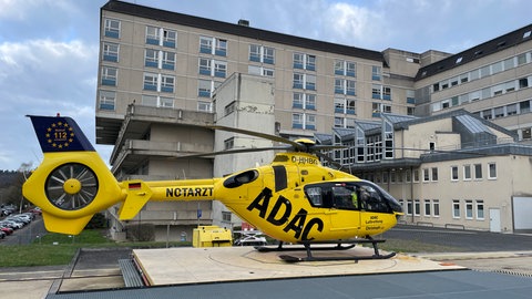 Der Rettungshubschrauber am Krankenhaus in Wittlich.