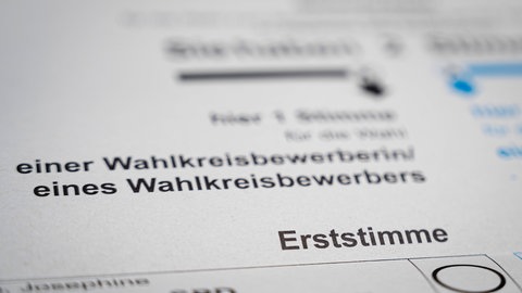 Erststimme auf einem Stimmzettel für die Bundestagswahl 2025