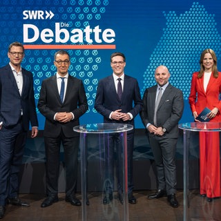 Die Spitzenkandidaten von CDU, Grünen und AfD debattierten live im SWR.