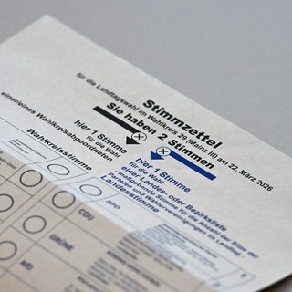 Der Stimmzettel für die Landtagswahl 2026 in Rheinland-Pfalz