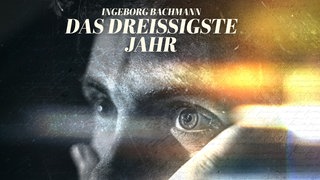 Traurige Augen eines Mannes, auf der rechten Bildseite strahlt ein Lichtreflex, Handschrift über dem Bild unleserlich.