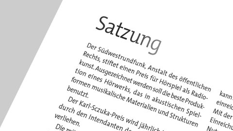 Ausschnitt aus der Satzung des Karl-Sczuka-Preises