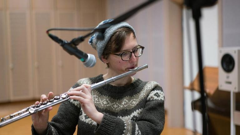 Anna Webber bei den Proben des NJM 2015