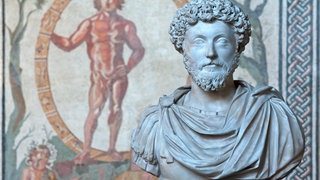 Mark Aurel (121 - 180), römischer Kaiser und Philosoph, Büste in der Glyptothek München
