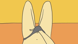 Solo-Sex und Masturbation: Die Hand einer Frau greift zwischen die Beine (Grafik) – Frauen sind im Porno- und Sexartikelgeschäft verstärkt als Kundinnen in den Blick geraten. Ihnen sollen Sex-Toys und feministische Pornos selbstbestimmten Sex ermöglichen. Dazu haben Künstlerinnen die Vulva als Kunstobjekt entdeckt. 