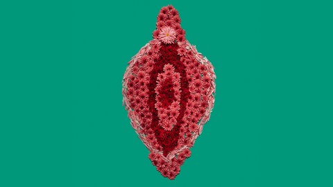 Künstlerische Darstellung einer Vulva, gestaltet aus roten Blüten auf grünem Hintergrund: Das Jungfernhäutchen, auch Hymen genannt, soll beim ersten Sex reißen wie eine Folie. Ein Irrglaube, der sich hartnäckig hält.