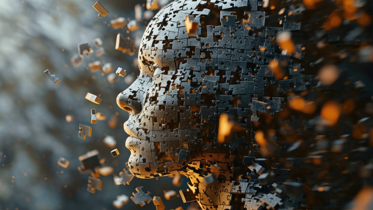 Illusration eines Kopfes, der sich aus vielen Puzzleteilen zusammensetzt: Die meisten Menschen glauben, dass sie sehr gut darin sind, andere Menschen richtig einzuschätzen. Doch Studien zeigen, dass wir unsere Menschenkenntnis oft überschätzen. 
