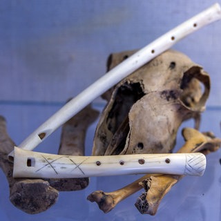 Nachgebaute Knochenflöten