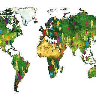 Weltkarte mit Bevölkerung (Illustration): Warum ist der "globale Norden" reicher als der "globale Süden"?