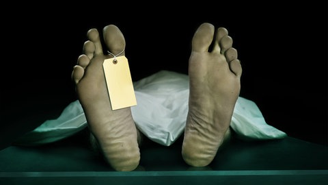 Fußsohlen eines liegenden Toten, an einem Zeh hängt ein Zettel (Symbolbild): Kaum ein medizinischer Bereich ist so fehleranfällig wie die Leichenschau: Ärztinnen und Ärzte sind oft schlecht ausgebildet und übersehen immer wieder Verletzungen. 
