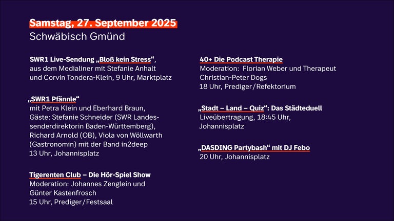 SWR Regiotour: Das gesamte Programm