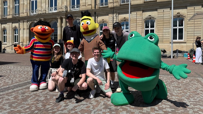 Die Mediengestalter Azubis mit den Walking Acts