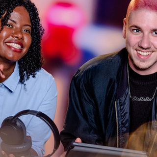 Frau und Mann in der Mainstage des SWR