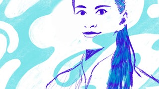 Webcover des Podcasts "Die Flut - Warum musste Johanna sterben?" ist die Grafik eines Fotos der 21-jährigen Johanna Orth, die in der Ahrflut in ihrer Wohnung ertrank.