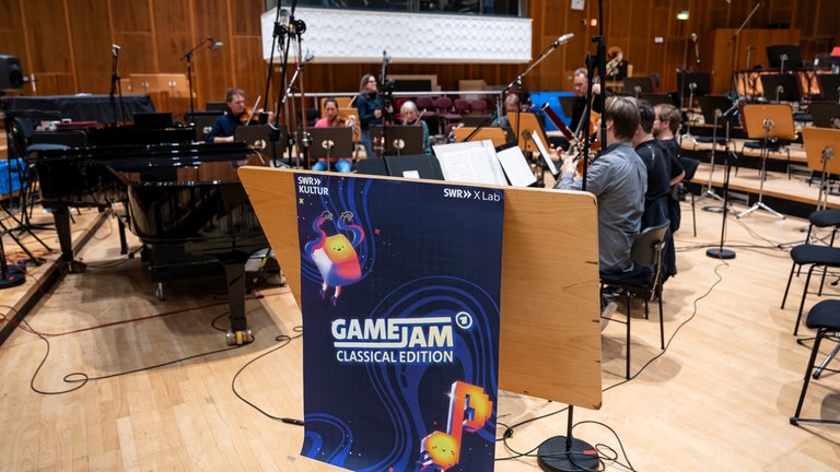 Aufnahmesession zum ARD Game Jam mit Mitgliedern des SWR Symphonieorchesters