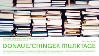 Künstler:innenplakt der Donaueschinger Musiktage 2026: „Bibliothek ETH Zürich III“ von Candida Höfer
