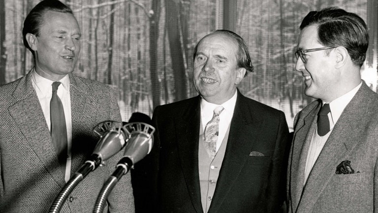 Erwin Heinle, Intendant Fritz Eberhard, Professor Fritz Leonhardt