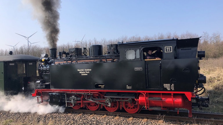 Dampflok 11 der Mansfelder Bergwerksbahn ist nach der langwierigen Hauptuntersuchung seit April 2021 wieder im Einsatz. 