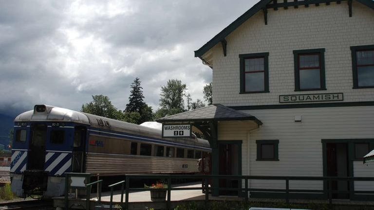 Ein kleiner Stopp am Bahnhof Squamish