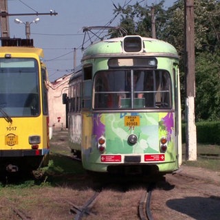 Im Straßenbahndepot von Arad