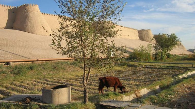Die Stadtmauern Chiwas wirken nach wie vor gewaltig.