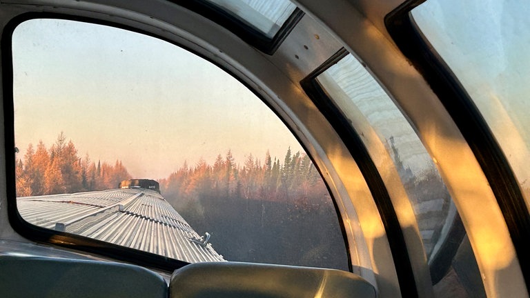 Dauerblick aus dem Aussichtswagen in die Wildnis zwischen Thompson und Churchill