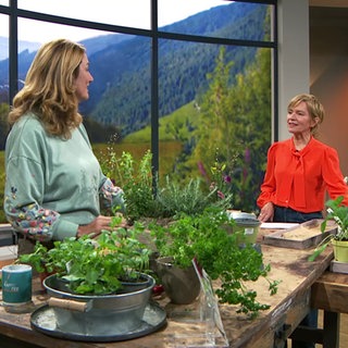 Gartenbauingenieurin Heike Boomgaarden und Moderatorin Evelin König