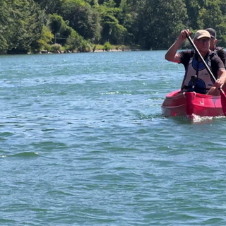 Mit dem Kanu auf dem Rhein