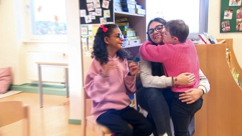 Kinder in der Klosterbergschule in Schwäbisch Gmünd