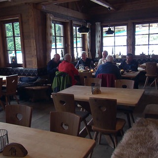 Innenraum der Berghütte Lauterbad bei Freudenstadt im Schwarzwald