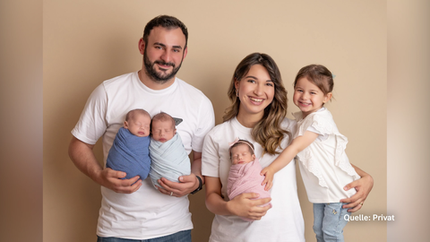 Familie Aslan aus Worms bekam Drillinge.