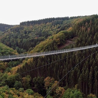 Die Hängeseilbrücke Geierley mal menschenleer