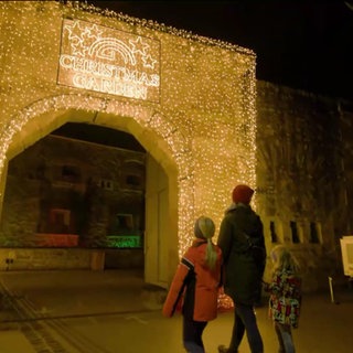 Eingang des Christmas Garden in Koblenz