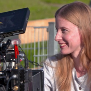 Die Moselanerin Cindy Klink vor der Kamera bei den Dreharbeiten zu ihrem ersten Kinofilm