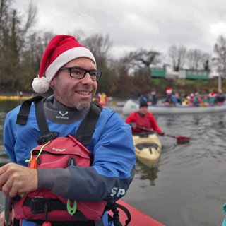 Sven Brug, Fahrtenleiter bei der Paddler-Gilde Ludwigshafen, auf Nikolausfahrt
