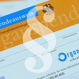 Organspendeausweis mit Paragraph