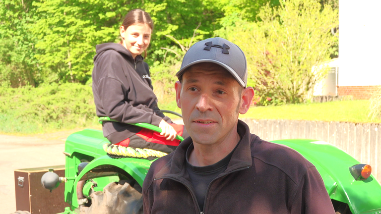 Yannick Scherer und Tochter Emilia