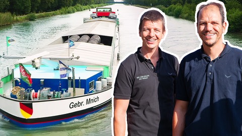 Stephen und Torsten Mnich leben auf einem Binnenschiff.