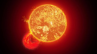 Sonnenstürme auf der Sonnenoberfläche