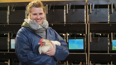 "Coffee und Cream" heißt die in Nordrhein-Westfalen gezüchtete Hühnerrasse von Inga Günther: Die Hühner können Eier legen und gleichzeitig Fleisch ansetzen
